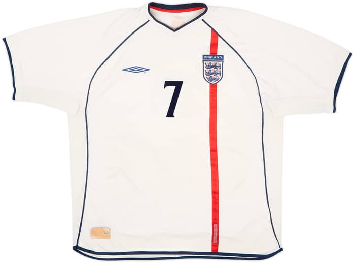 2001-03 Inglaterra Camiseta de local Beckham #7 - 5/10 - (XXL)