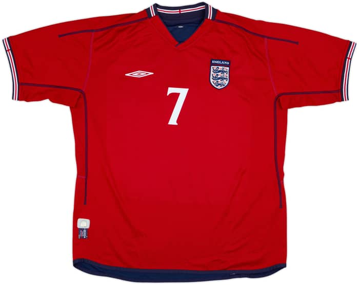2002-04 England Away Shirt Beckham #7 - 6/10 - (XXL)
