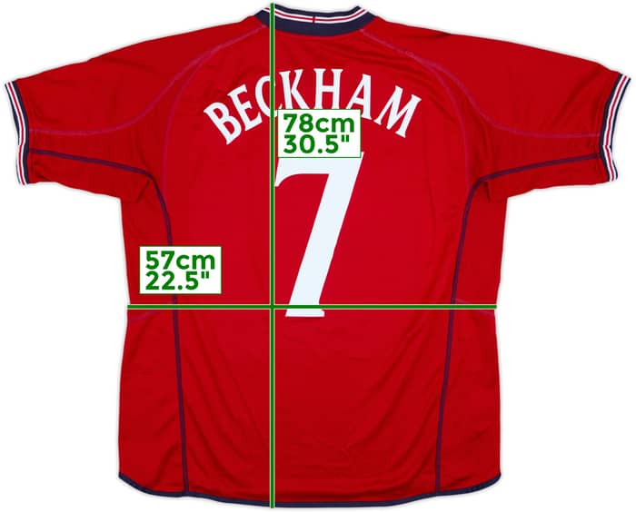 2002-04 England Away Shirt Beckham #7 - 6/10 - (XXL)