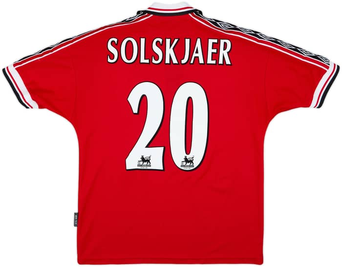 1998-00 Manchester United Home Shirt Solskjaer #20 - 8/10 - (M)