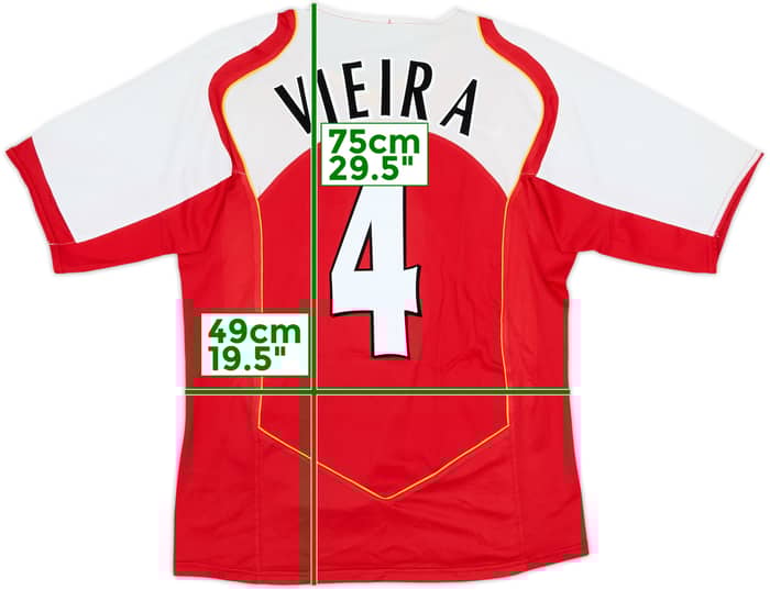 2004-05 Arsenal Home Shirt Vieira #4 - 8/10 - (L)