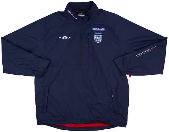 2004-06 England Umbro 1/2 Zip Hooded Rain Jacket - 9/10 - (L)