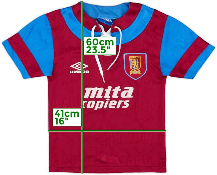 1992-93 Aston Villa Home Shirt - 9/10 - (S.Boys)