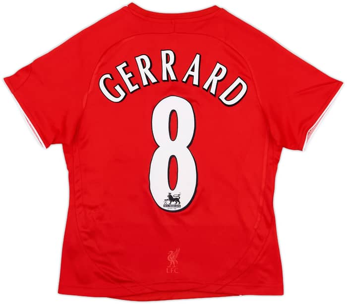 2006-08 Liverpool Home Shirt Gerrard #8 - 7/10 - (Women's M)
