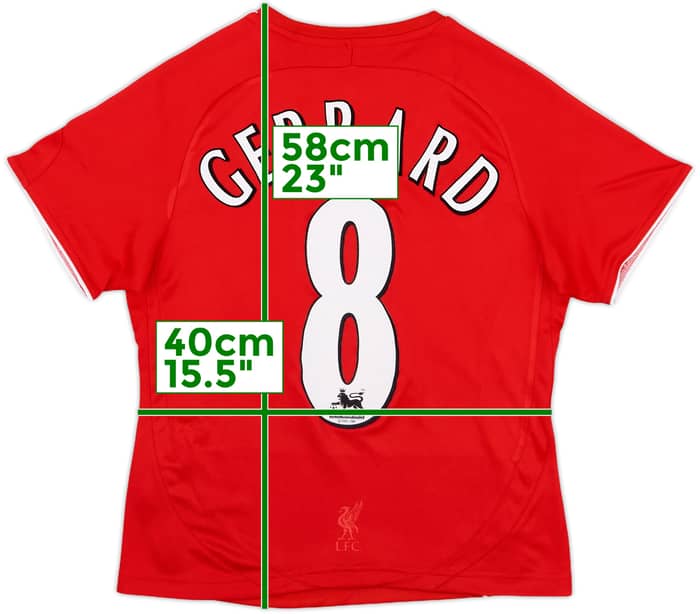 2006-08 Liverpool Home Shirt Gerrard #8 - 7/10 - (Women's M)