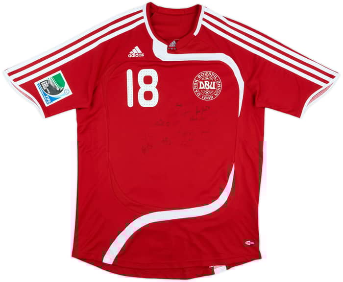 2008 Denmark Women Match Issue Squad Signed FIFA U-17 World Cup Home Shirt Madsen #18