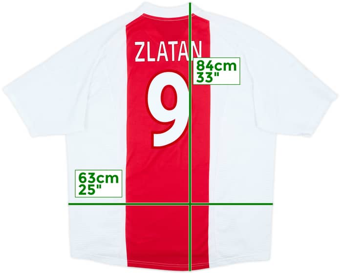 Camiseta de local del Ajax 2002-04 Zlatan #9 - 6/10 - (XXL)