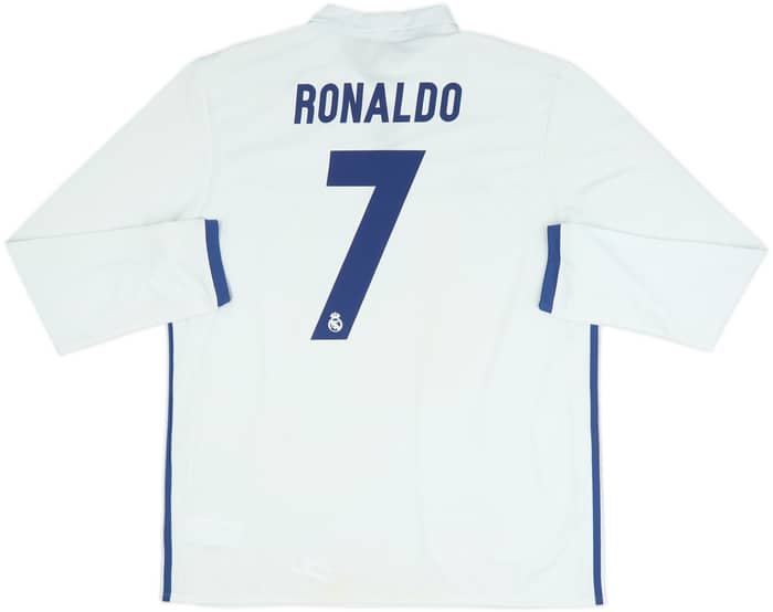 2016-17 Real Madrid Home L/S Shirt Ronaldo #7 (XL)