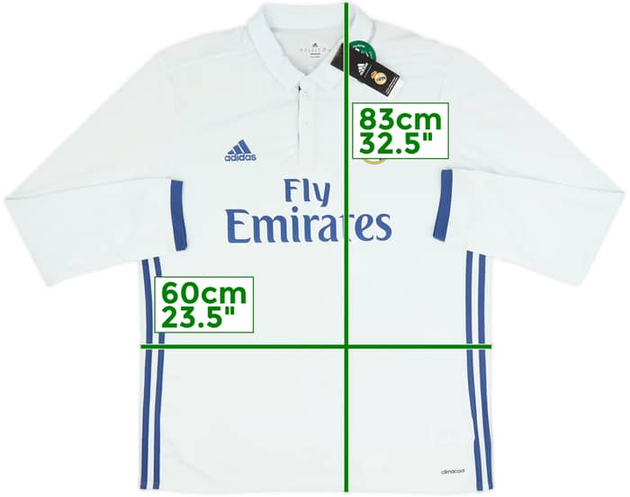 2016-17 Real Madrid Home L/S Shirt Ronaldo #7 (XL)