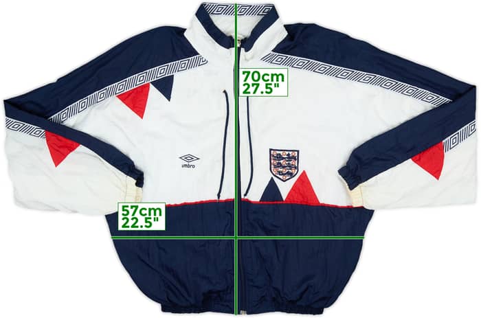 1990-92 England Umbro Track Jacket - 8/10 - (S)