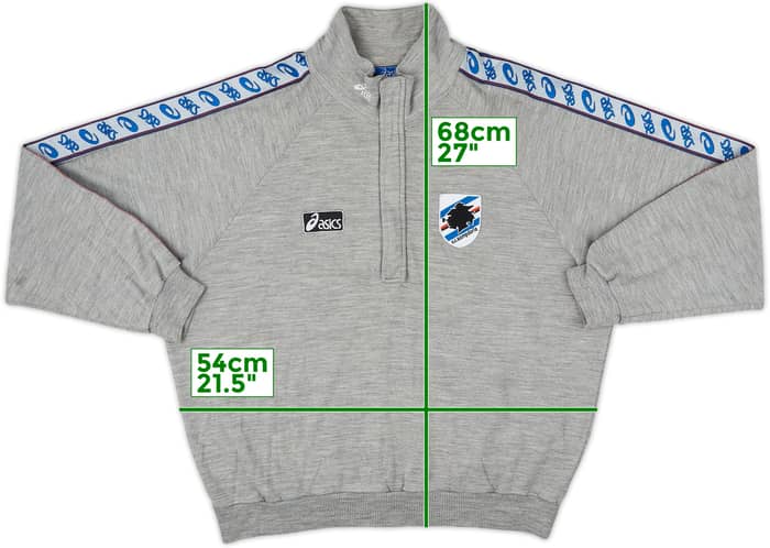 1992-94 Sampdoria Asics 1/4 Zip Track Jacket - 8/10 - (3XL)