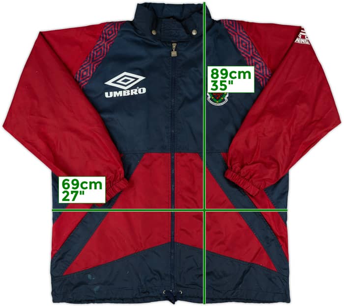 1994-96 Wales Umbro Hooded Rain Jacket - 8/10 - (L)