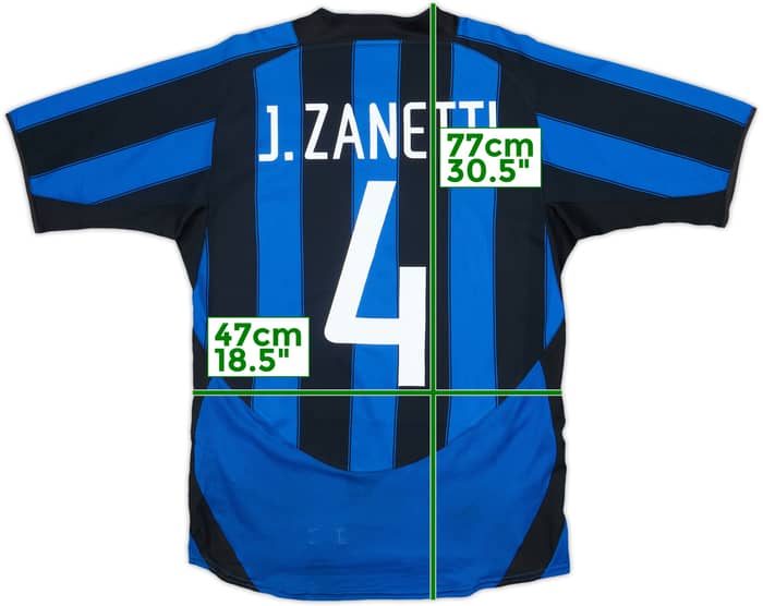2003-04 Inter Milan Home Shirt J.Zanetti #4 - 6/10 - (S)