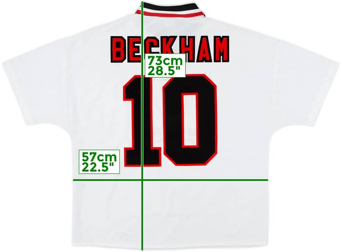 1996-97 Manchester United Away Shirt Beckham #10 - 7/10 - (L)