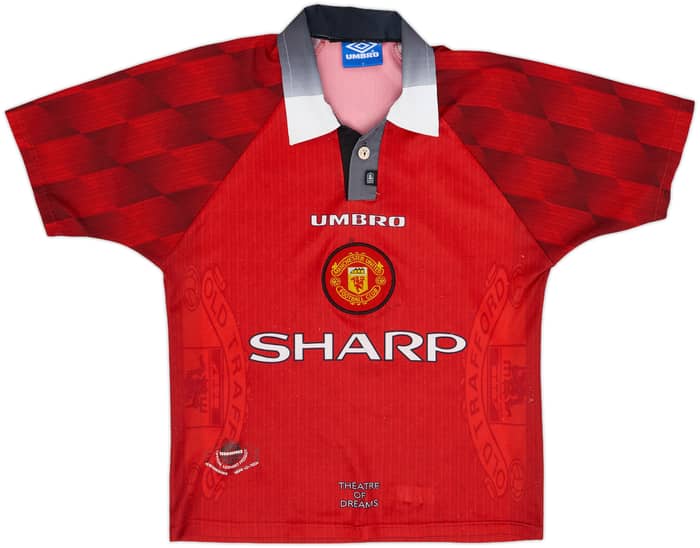 1996-98 Manchester United Home Shirt Cantona #7 - 7/10 - (Y)