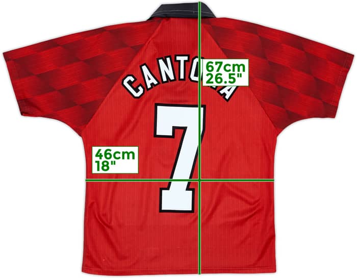 1996-98 Manchester United Home Shirt Cantona #7 - 7/10 - (Y)