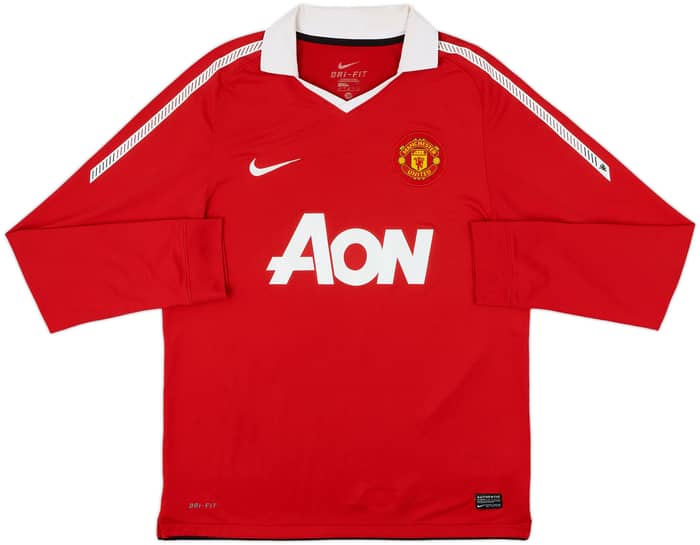 2010-11 Manchester United Home L/S Shirt Rooney #10 - 8/10 - (M)