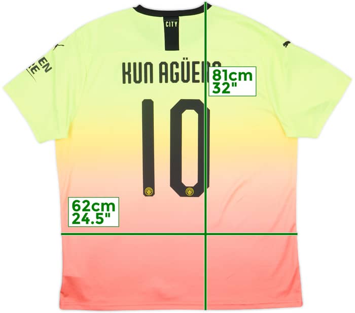 2019-20 Manchester City Third Shirt Kun Aguero #10 - 8/10 - (XXL)
