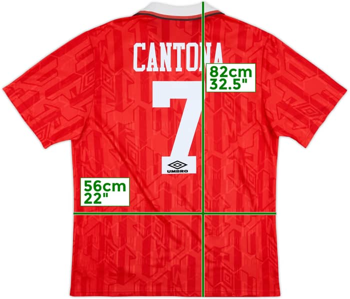 1992-94 Manchester United Home Shirt Cantona #7 - 8/10 - (XL)