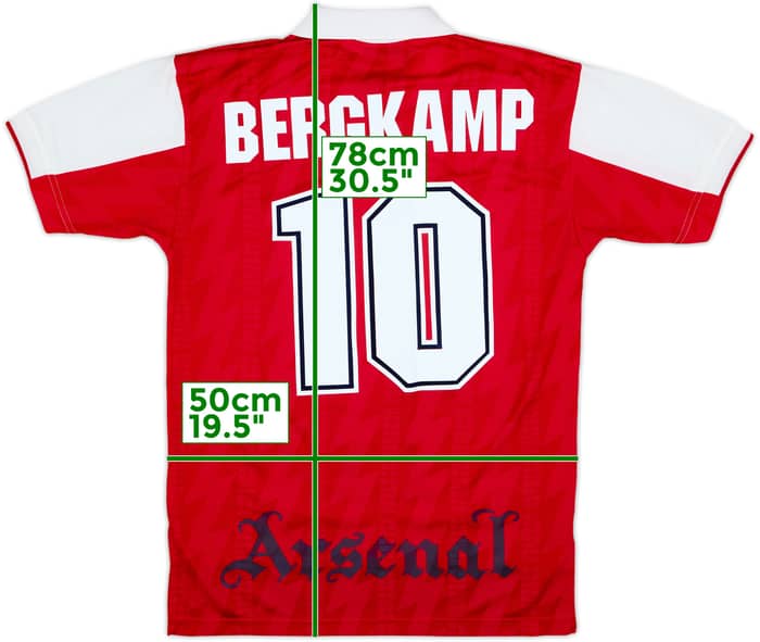 1994-96 Arsenal Home Shirt Bergkamp #10 - 7/10 - (S)