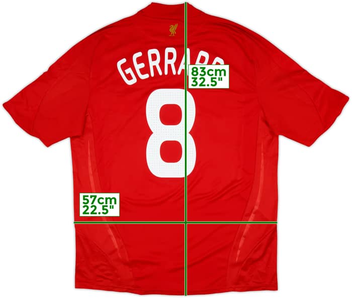 2008-10 Liverpool Home Shirt Gerrard #8 - 5/10 - (XL)