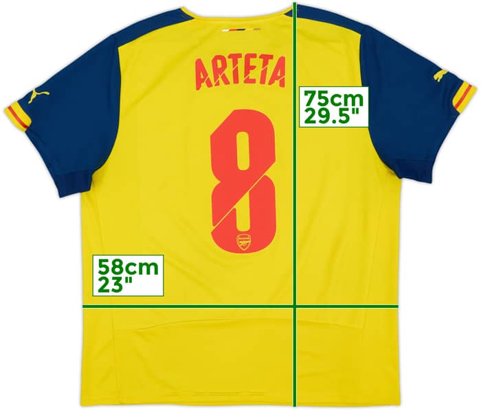 2014-15 Arsenal Away Shirt Arteta #8 - 6/10 - (XL)