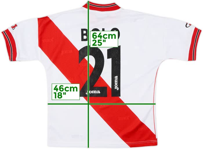 1999-00 Rayo Vallecano Home Shirt Bolo #21 - 8/10 - (L.Boys)