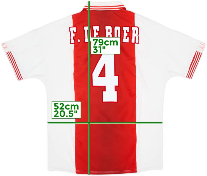 1997-98 Ajax Camiseta Local F.De Boer #4 - 8/10 - (L)