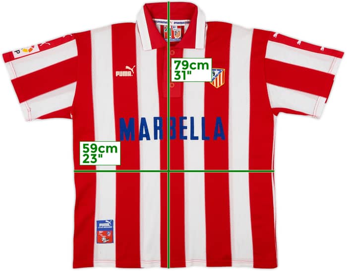 1997-98 Atletico Madrid Home Shirt - 6/10 - (L)