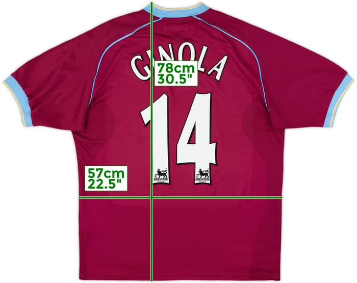 2001-02 Aston Villa Home Shirt Ginola #14 - 8/10 - (L)