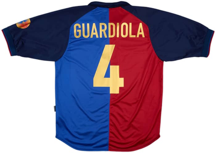 1999-00 Barcelona Centenary Home Shirt Guardiola #4 - 9/10 - (L)