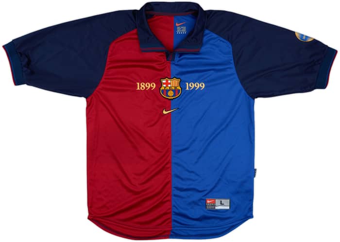 1999-00 Barcelona Centenary Home Shirt Guardiola #4 - 9/10 - (L)
