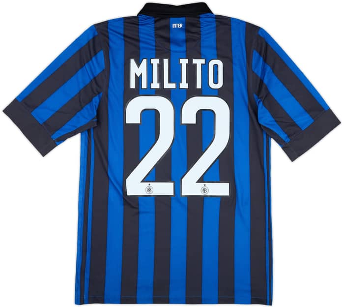 2011-12 Inter Milan Home Shirt Milito #22 - 6/10 - (S)
