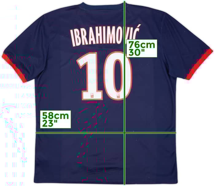 2013-14 Paris Saint-Germain Home Shirt Ibrahimovic #10 - 7/10 - (XL)