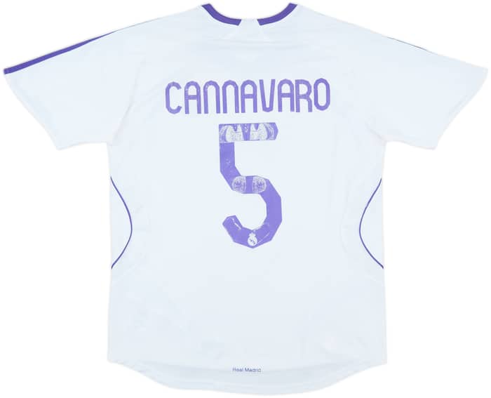 2007-08 Real Madrid Home Shirt Cannavaro #5 - 5/10 - (Women's L)