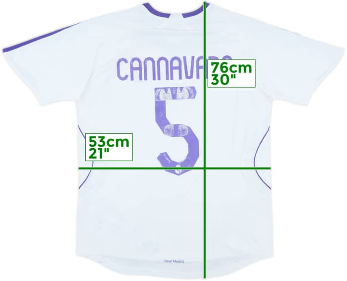 2007-08 Real Madrid Home Shirt Cannavaro #5 - 5/10 - (Women's L)