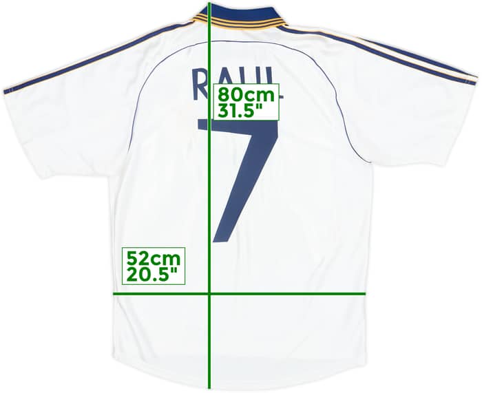 1998-00 Real Madrid Home Shirt Raul #7 - 8/10 - (XL)