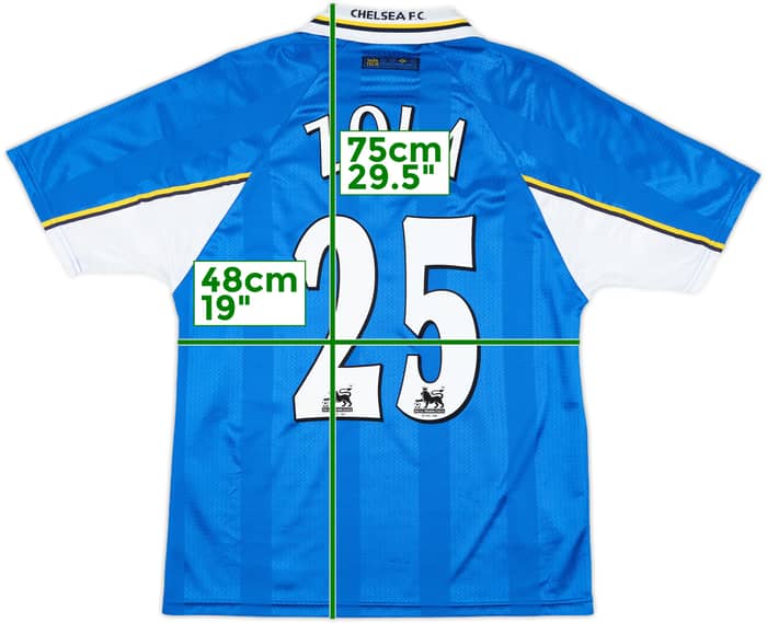 1997-99 Chelsea Home Shirt Zola #25 - 8/10 - (M)