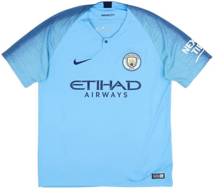 2018-19 Manchester City Home Shirt Kun Aguero #10 - 8/10 - (L)