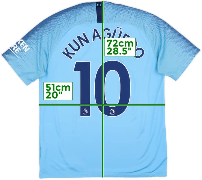 2018-19 Manchester City Home Shirt Kun Aguero #10 - 8/10 - (L)