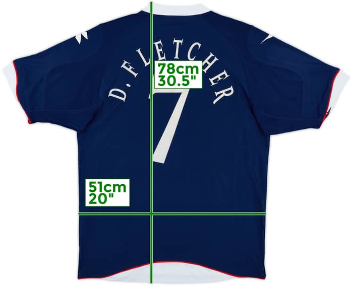 2008-09 Scotland Home Shirt D. Fletcher #7 - 6/10 - (L)