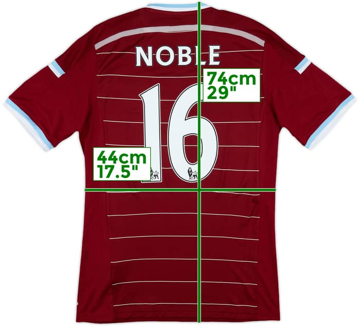 2014-15 West Ham Home Shirt Noble #16 - 8/10 - (S)