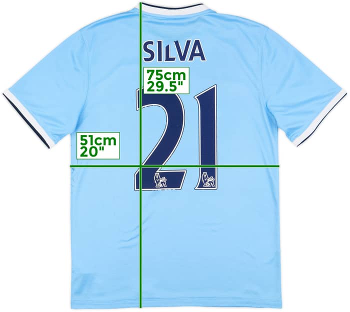 2013-14 Manchester City Home Shirt Silva #21 - 4/10 - (M)