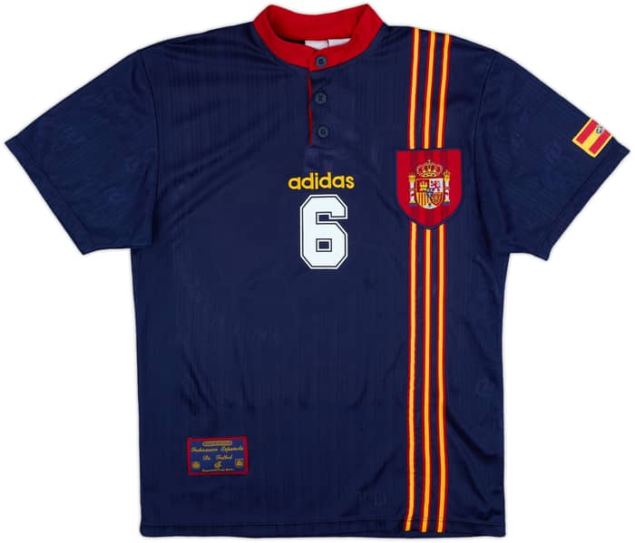 1996-98 Spain Away Shirt R.Hierro #6 - 9/10 - (S)