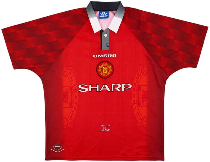 1996-98 Manchester United Home Shirt Cantona #7 - 8/10 - (XL)