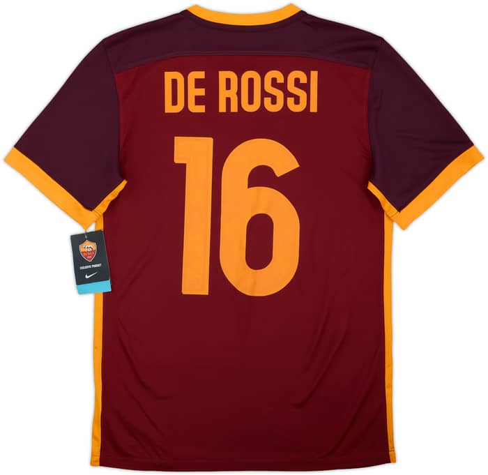 2015-16 Roma Home Shirt De Rossi #16 (S)