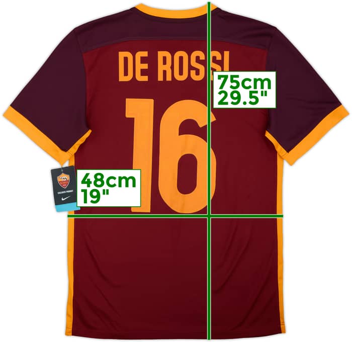 2015-16 Roma Home Shirt De Rossi #16 (S)