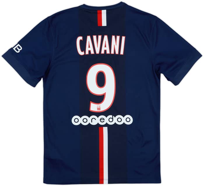 2014-15 Paris Saint-Germain Home Shirt Cavani #9 - 8/10 - (S)