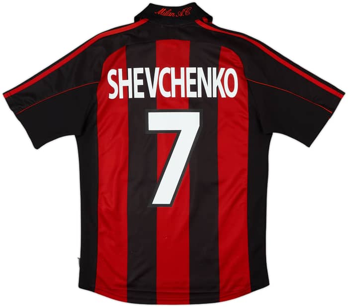 2000-02 AC Milan Home Shirt Shevchenko #7 - 8/10 - (S)