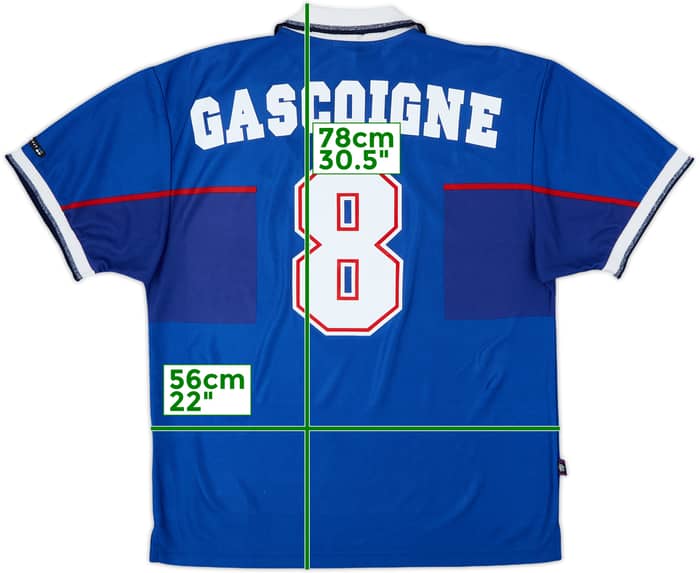 1997-99 Rangers Home Shirt Gascoigne #8 - 9/10 - (L)